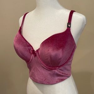 Pink sparkly Victoria’s Secret 34DD half-corset bra